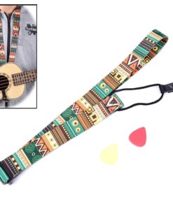 Adjustable Folk Printed Ukulele Strap Belt Sling With Hook Ukulele Accessories